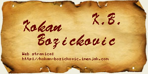 Kokan Božičković vizit kartica